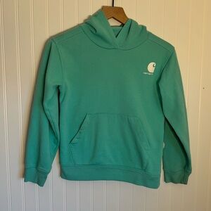 Carhartt Girl’s Teal Hooded Sweatshirt with Front Pocket Size Small (8)